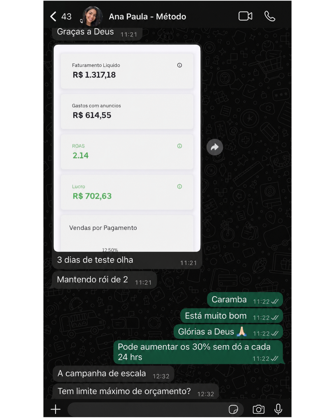 Aplicação real de aluno do Método Estrutura Milionária